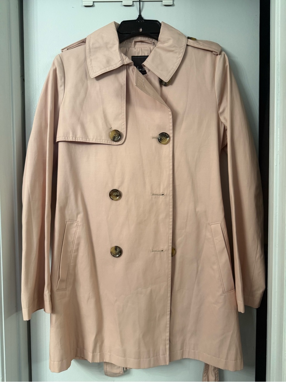 Sam Edelman Classic Double-Breasted Trench Coat - Blush